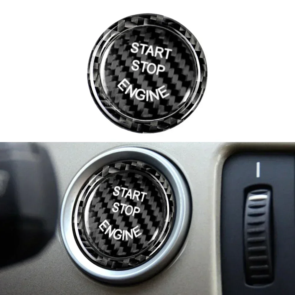 Carbon Fiber Engine Start Stop Switch Button Cover For BMW E90/E87/E60 E70/Z4 Car Stop Engine Button Cover Interior Accessories
