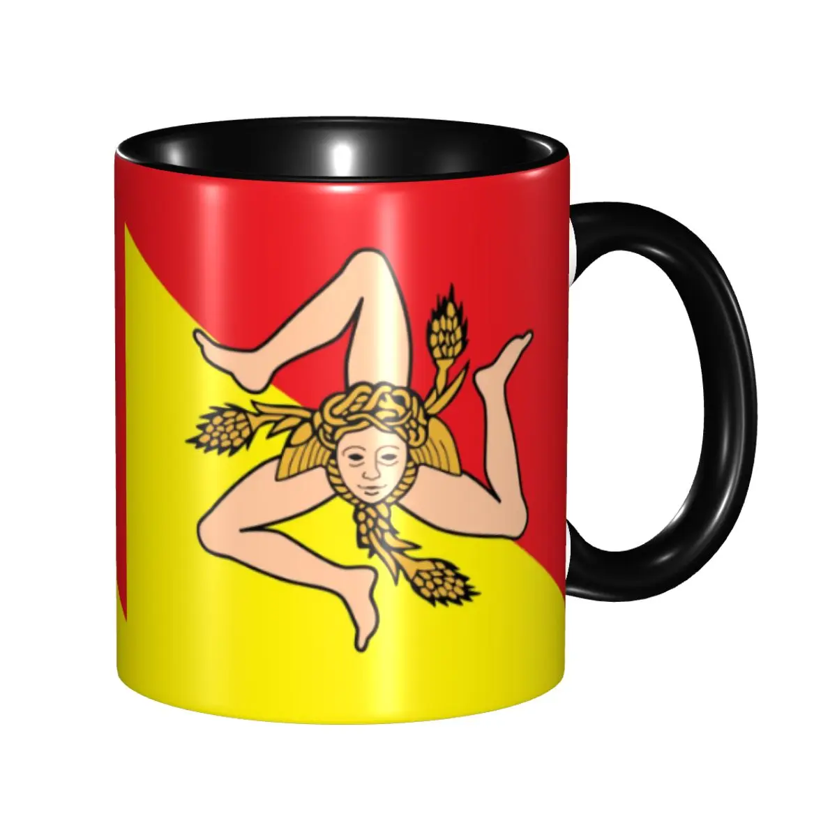 

DIY Italian Island Sicily Flag Ceramic Mug Custom Sicilian Bandiera Coffee Cups Creative Gift