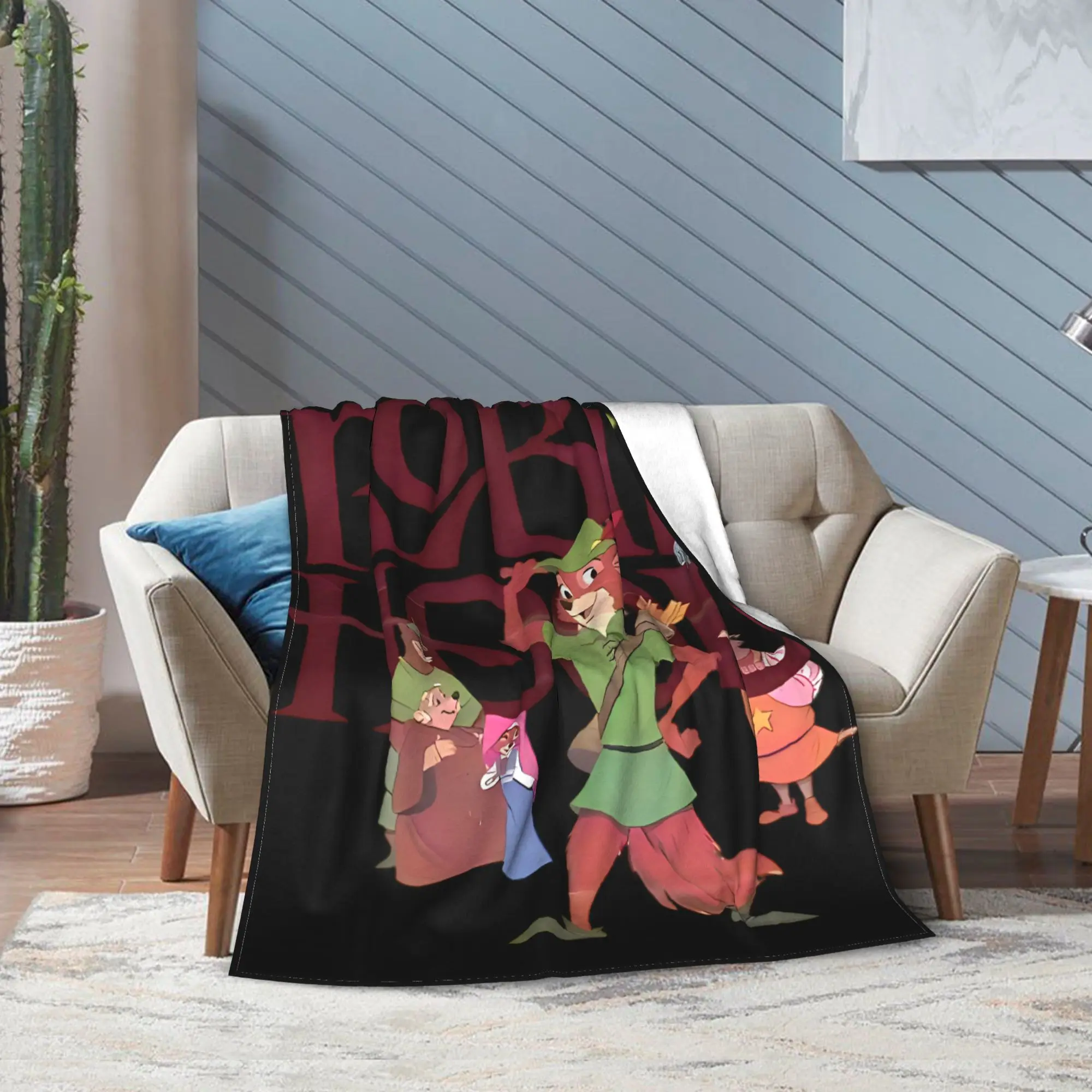 بطانيات روبن هود آند ليتل جون، بطانيات رمي غامضة كرتونية، سجادة سفر على شكل طائرة، مفارش سرير ناعمة ودافئة قابلة للتنفس #4