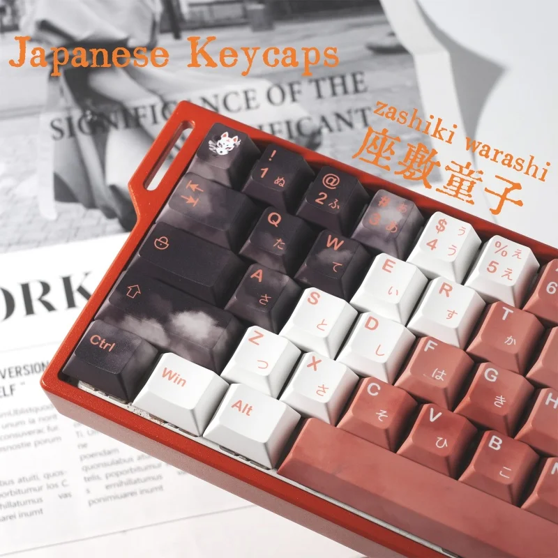 

XVX Japanese Keycaps Elf Design Red Keycaps Dye-sub Cherry Profile Double Shot Keycaps for Keyboard Keycaps 134 keys