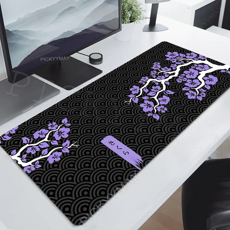 Alas Mouse game besar naga seni bantalan Mouse besar bantalan Mouse dasar karet besar matras papan mata Deskpad warna hitam 900x400