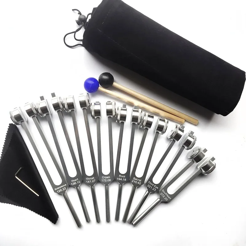 Aluminium Alloy Schumann Resonance Tuning Forks Silver Tuning Fork Sound Healing Professional Percussion Instruments Accessories