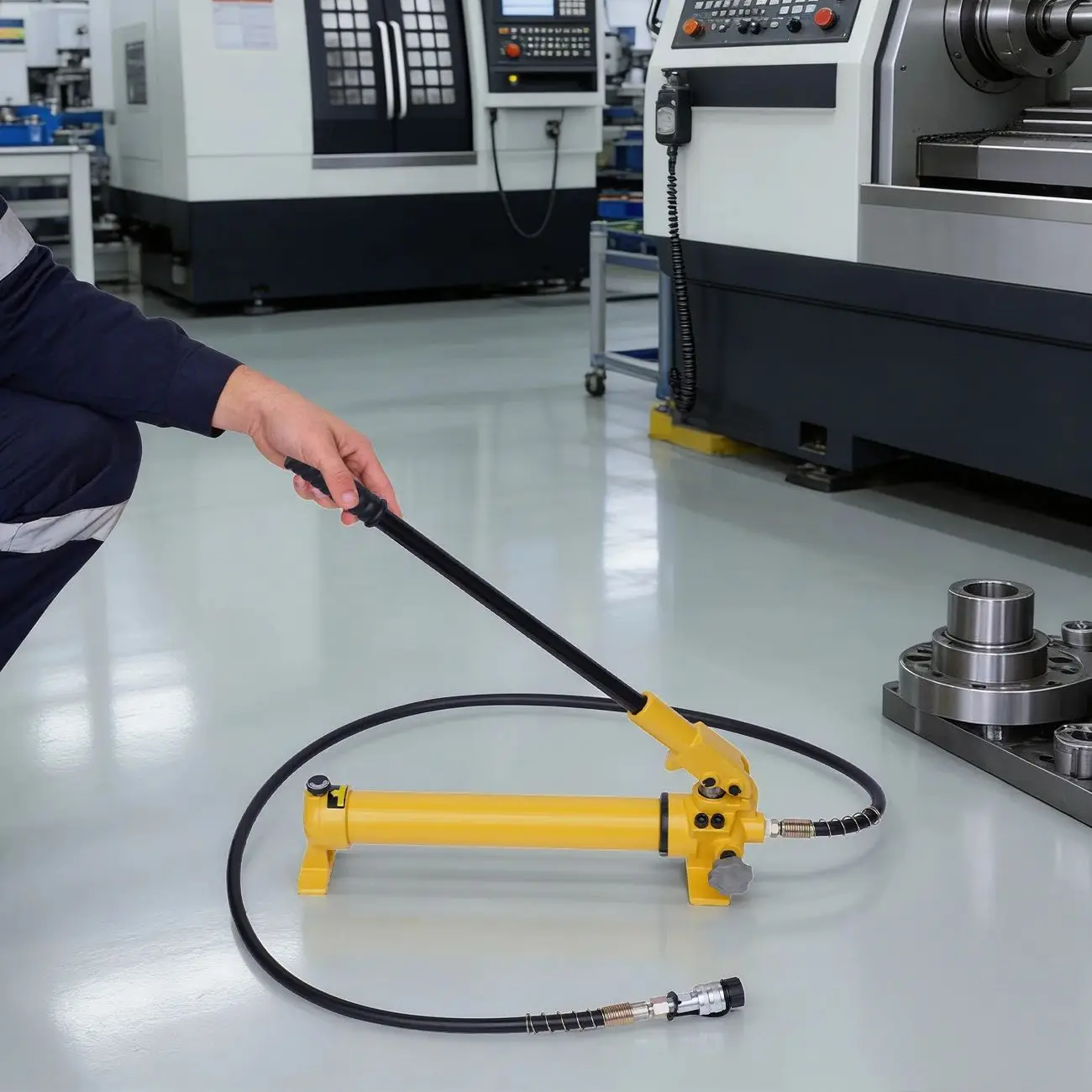 

Manual Hydraulic Pump 70mpa Hydraulic Pump 700cc Hydraulic Hand Operated Pump with 5.9ft Hose for Jacks Crimpers Punchers Bender