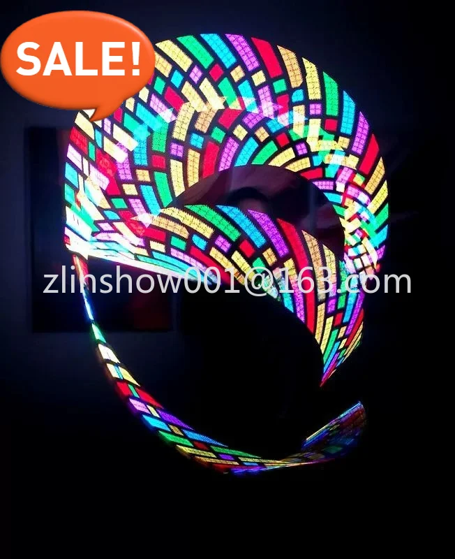 LED nunchakus LOGO stick kaleidoscope high density 80 pixels programmable 30 cm long