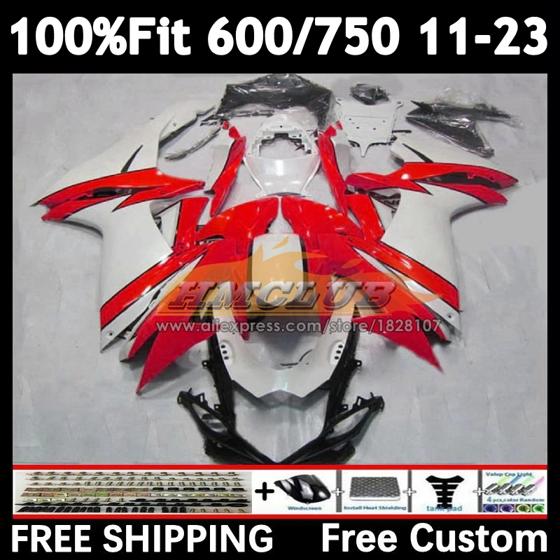 Body For SUZUKI white red GSXR 600 750 2011 2012 2013 2014 2015 2016 16No.96 K11 GSXR600 GSXR750 11 12 13 14 15 16 17 Fairing