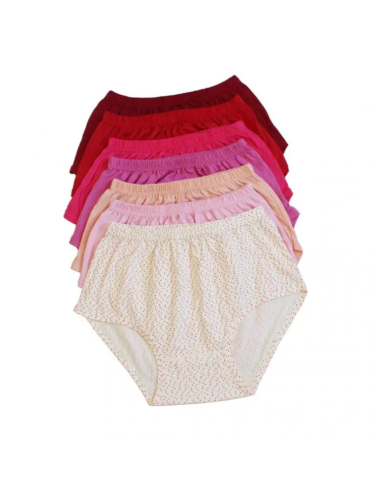 5pcs Cotton Mother Grandma Elderly High Waist Women Underwear Knitted Triangle Loose  Breathable Comfortable Thin Style