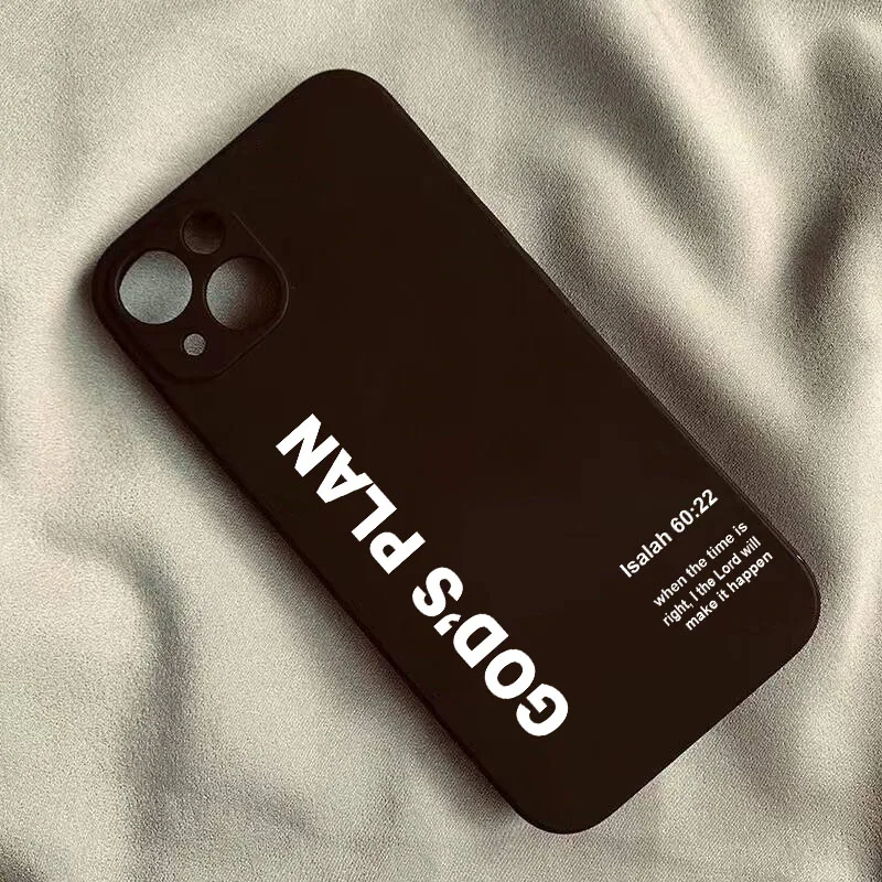 Funda con versículo bíblico 'Plan de Dios' para iPhone 17 16 15 14 13 12 11 Pro Max Mini SE 7 8 Plus, a prueba de golpes y antideslizante 4