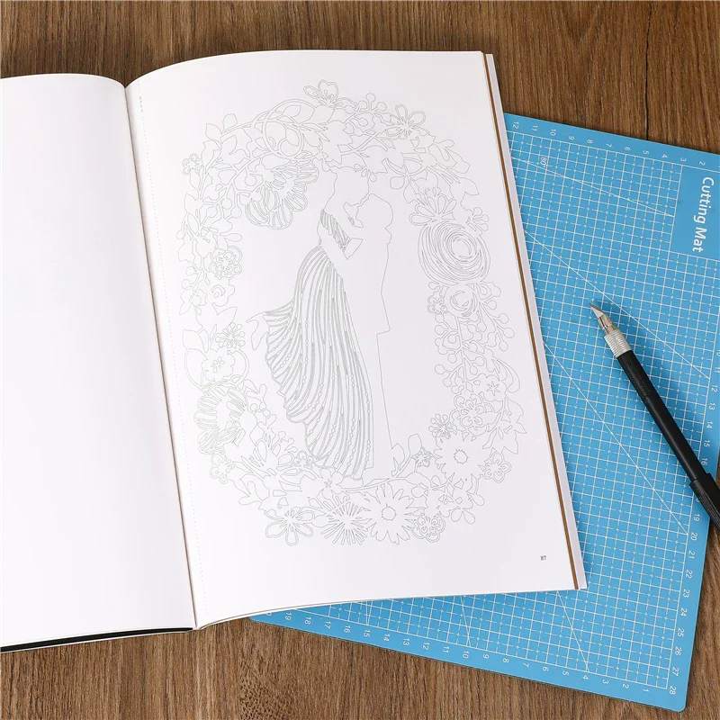 29.7cm x21cm Blossoming 2: Carving Books with Paper Sculptures Book Carving Paintings DIY Handmade Gifts Art Paper Cuttings Book
