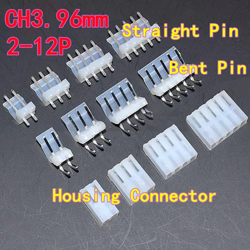 20 PZ CH3.96 Morsettiera Perno Dritto/Pin Piegato Intestazione CH3.96-2P/3/4/5/6/8P Connettore Alloggiamento Passo 3.96mm
