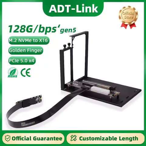 ADT-Link M.2 NVMe GPU Dock PCIe 5.0 x4 High Speed eGPU PC Notebook Laptop to External Video Graphics Card M.2 M Key to PCI-E X16