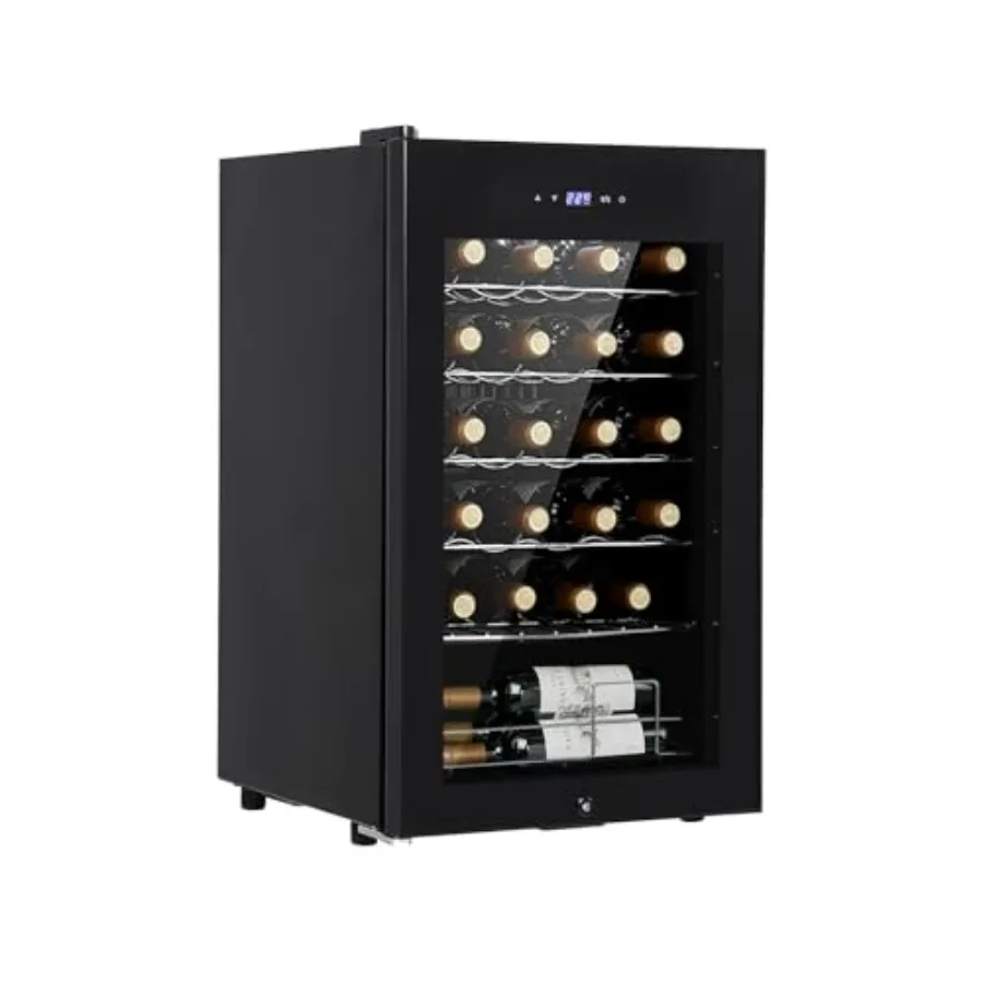 ثلاجة مبرد نبيذ مدمجة بزاوية 24 زجاجة مع باب زجاجي لمكتب المطبخ ومساحات البار التحكم الرقمي في درجة الحرارة Rangi