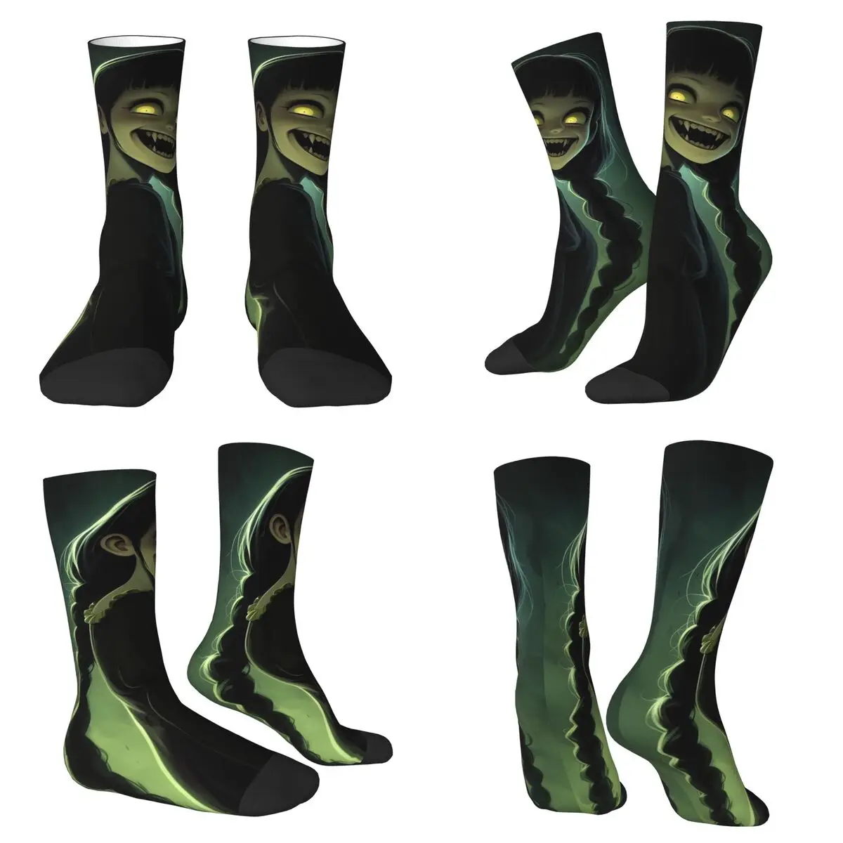 

Horror Female Ghost Socks Harajuku Sweat Absorbing Stockings All Season Long Socks Accessories for Unisex Birthday Present