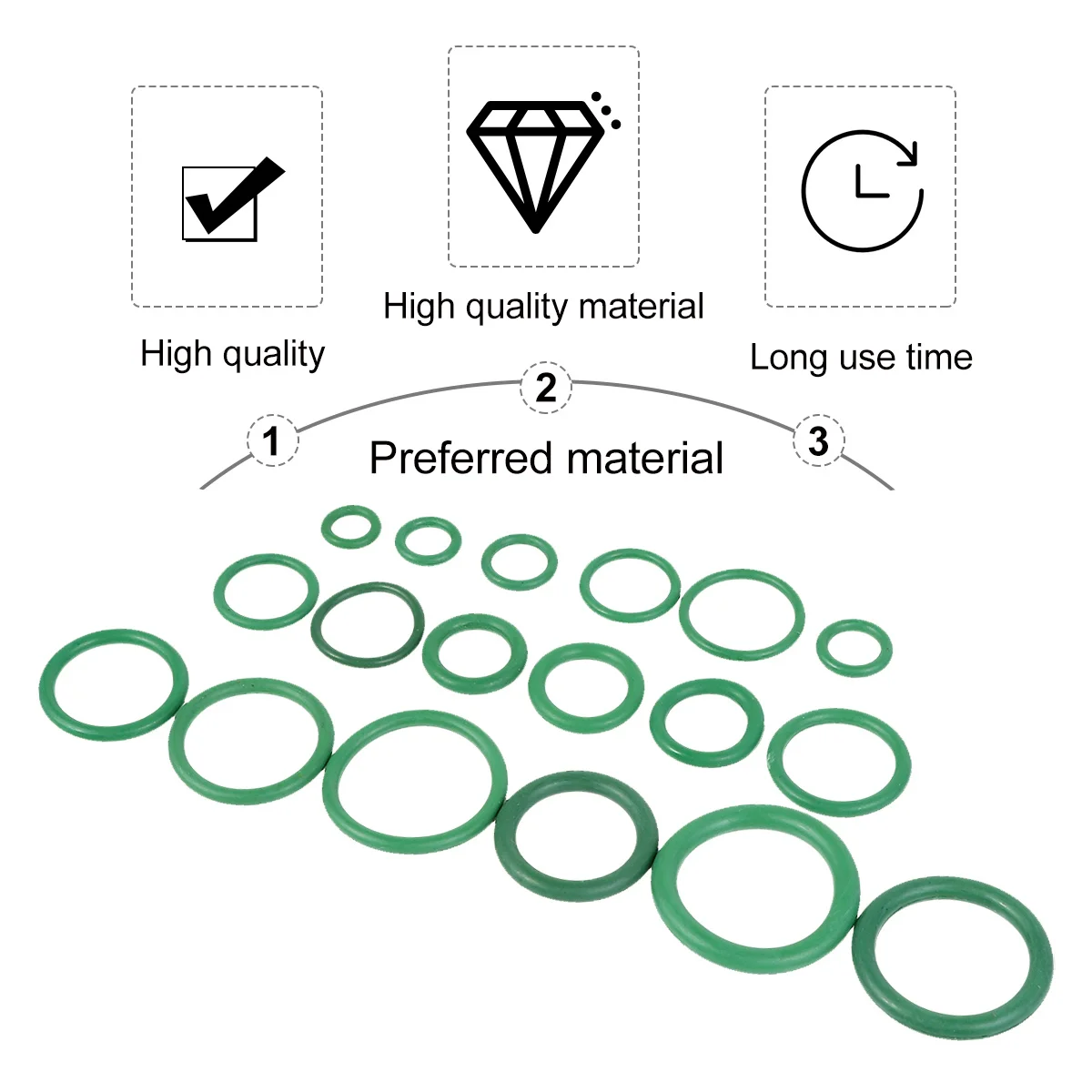 

225Pcs Rubber Sealing Gasket Kit Anti Resistant for Automotive Faucet Hydraulic Repair Accessories