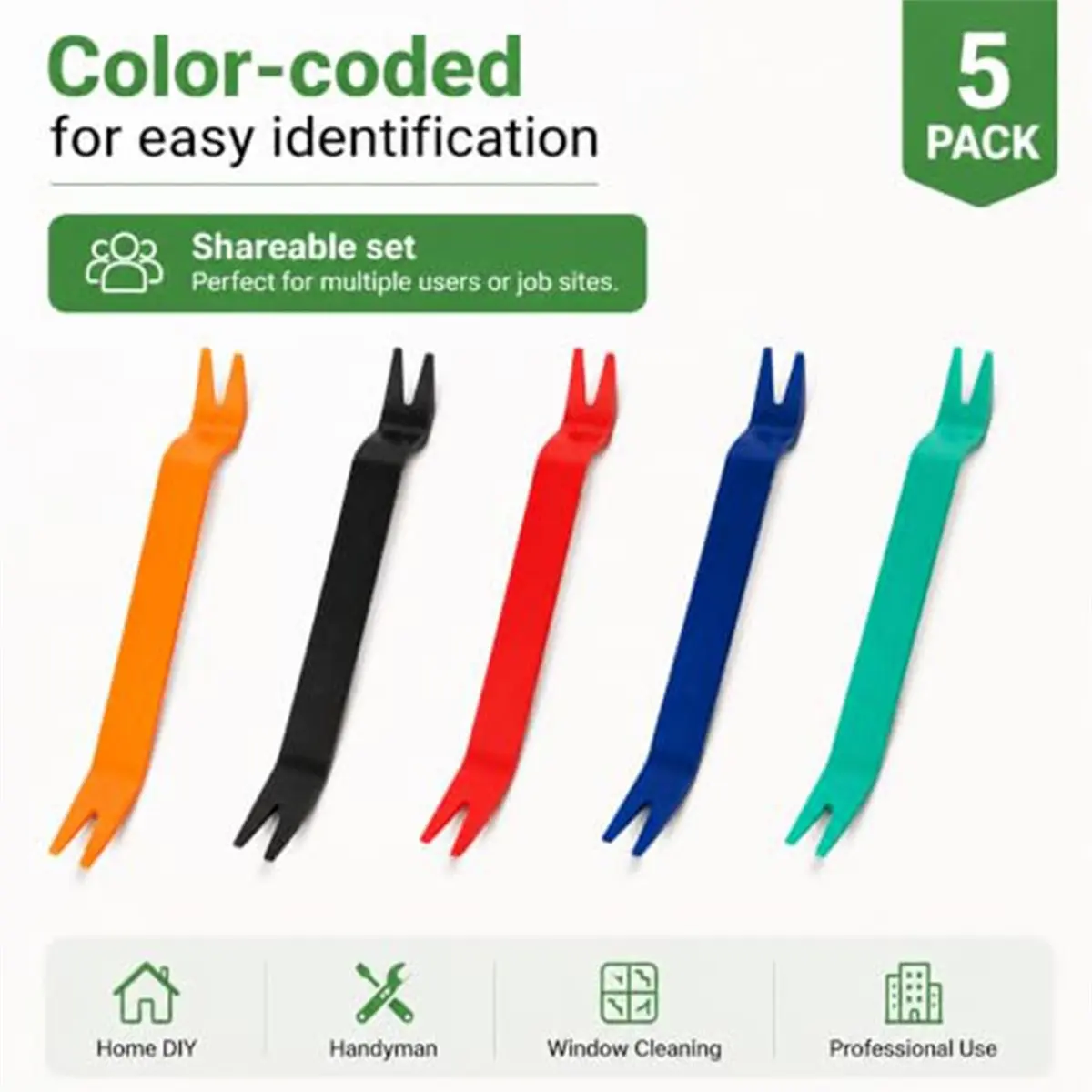 5 Pack Window Screen Removal Tools - Non-Marring Plastic Pry Tool for Window Screen Removal, Home & Professional Use