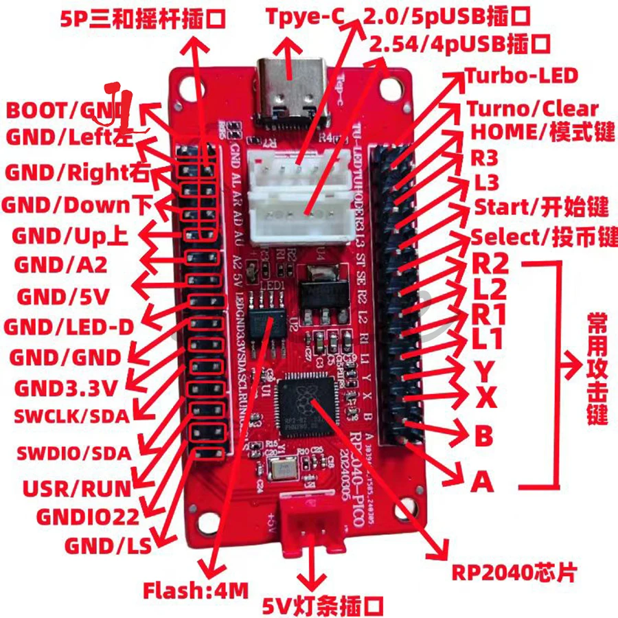 Raspberry Pi Pc Ps3 Switch Android Encoder USB Zero Delay Fighting Game Controller Joystick Board for Diy Arcade Machine Neo Geo