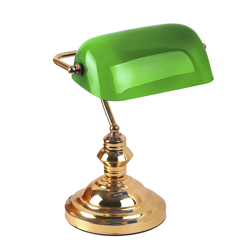 1pcs LED BankTable Lamp Retro Vintage Green White Color Plastic Glass Banker Lamp Cover bankers Lamp Shades for Table Lamps