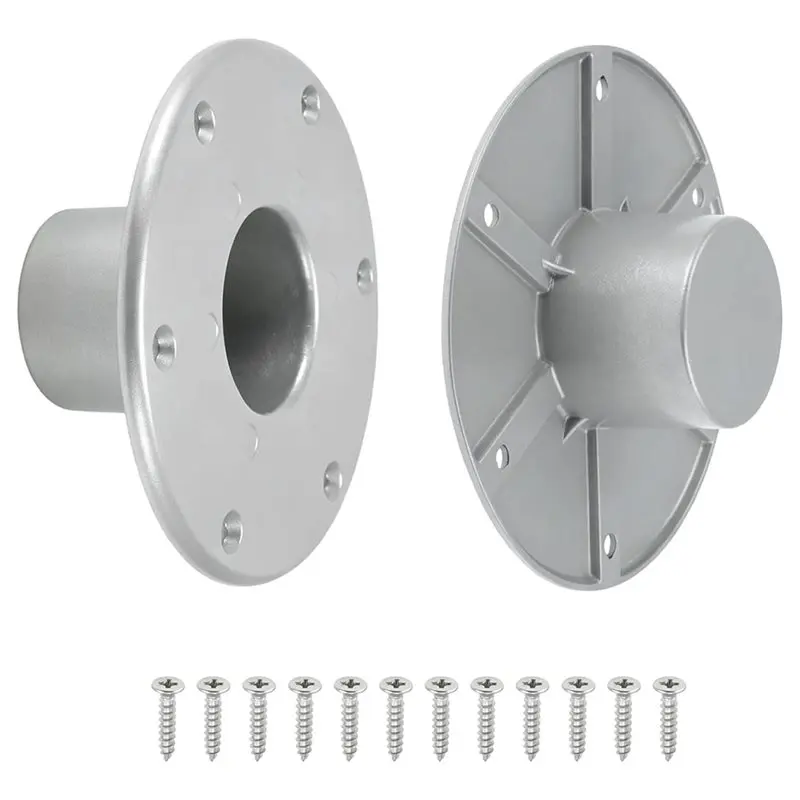 2Pcs RV Flush Mount Table Leg Base With 6 Holes