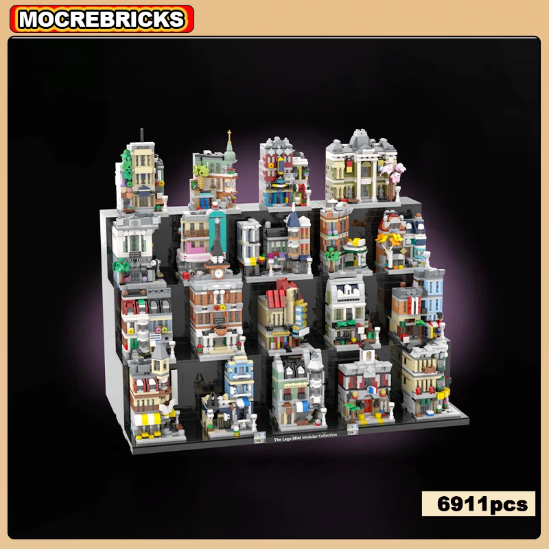 MOC-162907 Mini Modular Building-Full Set of 19 Building Blocks Assembly Model Bricks Collection Toys Children's Christmas Gifts