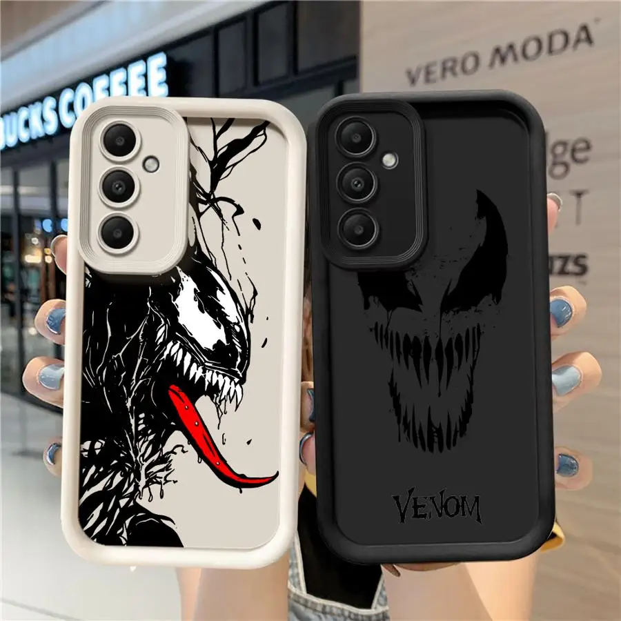 Marvel Venom Logo Phone Case for Samsung Galaxy A14 A12 A13 A23 A15 A33 A34 A22 4G 5G A24 A25 A32 A35 A73 A71 5G Cover