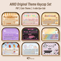 Akko Original Cute Theme MOG/MOA/MAO Profile PBT Keycap Set 5-side Dye-sub ANSI/ISO Layout Girl Keycaps Gift Round Bun Mushroom