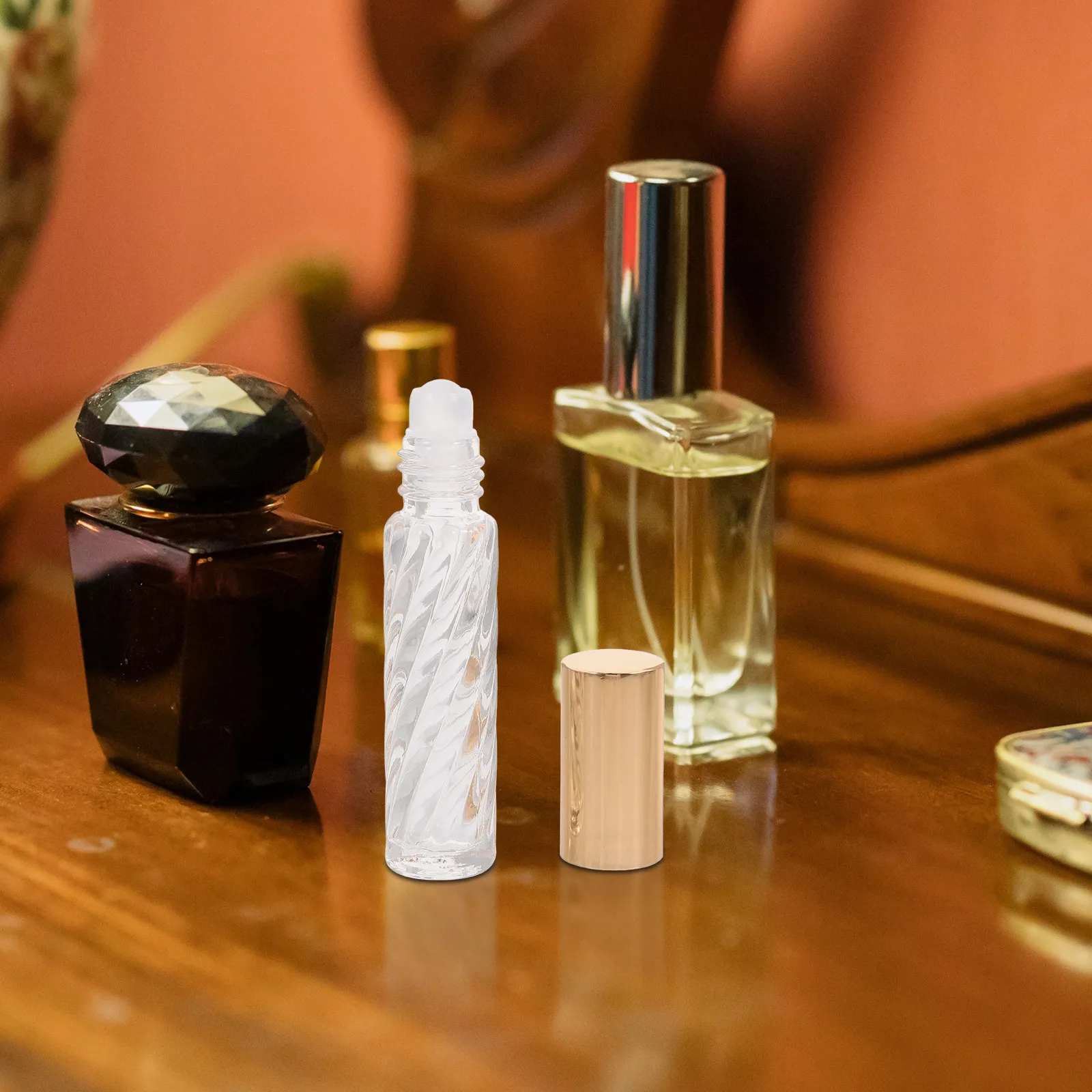 5Pcs Essential Oil Roller Bottle Clear Glass Cap No Leakage Disassemblable Design for Natural Oil Perfume Convenient view 5