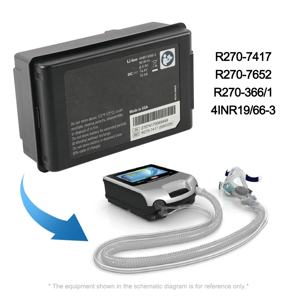 KingSener R270-7417 14.4V 95Wh Replacement Battery For ResMed Astral 100 Astral 150 Ventilator R270-7652 R270-366/1