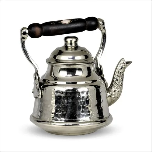 Sonay Coppery Nickel Plated Tattoo Small Petekli Embroidered Basswood Teapot 1 mm Thickness 650 ml