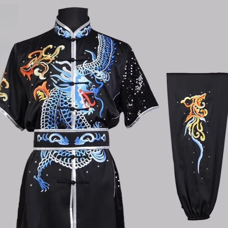 Custom Martial Arts Uniform Kung Fu Suit with Dragon Embroidery Southern Fist Long Fist Reinforced for KungFu Forms Competition