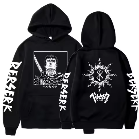 Berserk Guts Hoodies Japanese Anime Graphic Harajuku Gothic Hoody Men Unisex Hip Hop Streetwear Manga Sweatshirt Male Sudaderas