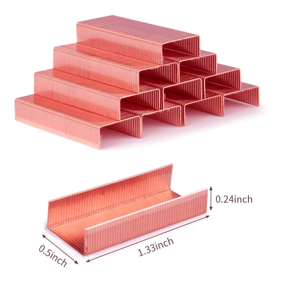 Small Office Stapler,Transparent Spring Powered Desktop Standard Stapler with Free 1000 Pieces Standard Staples - Rose Gold