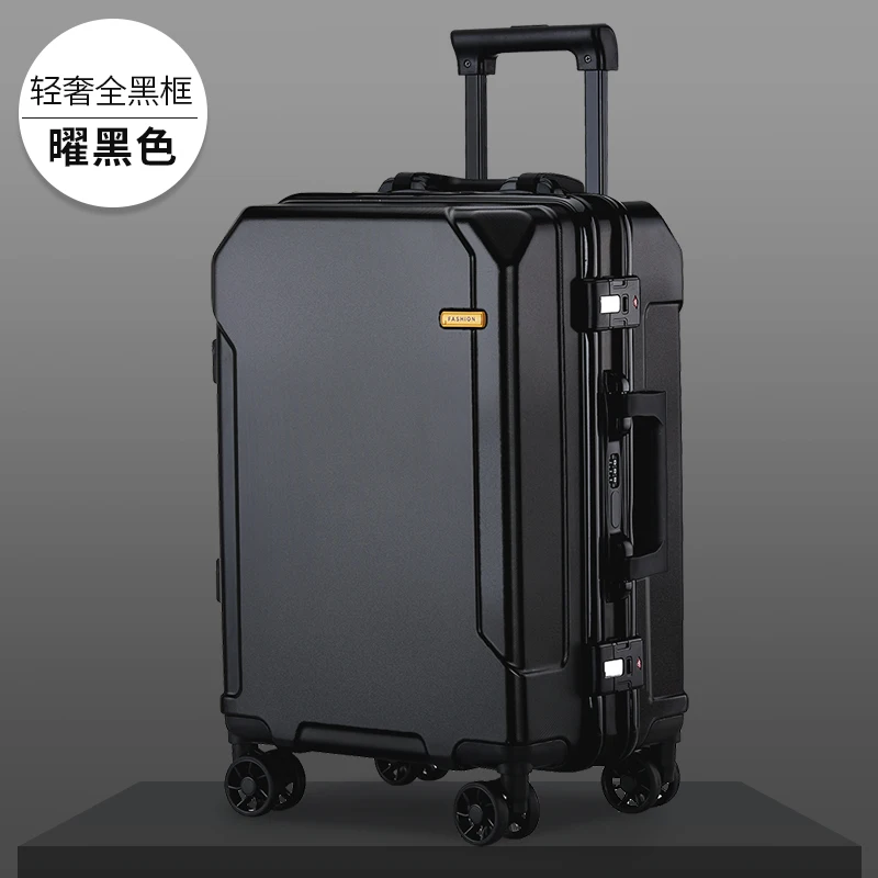 Travel Luggage fashion trend 24 inch suitcase aluminum frame trolley case for men and women small 20 inch cabin suitcase