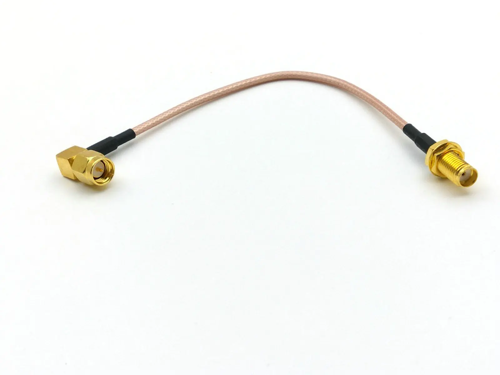 10/50/100pcs SMA right angle male plug to SMA female with nut pigtail RG316 cable 15CM