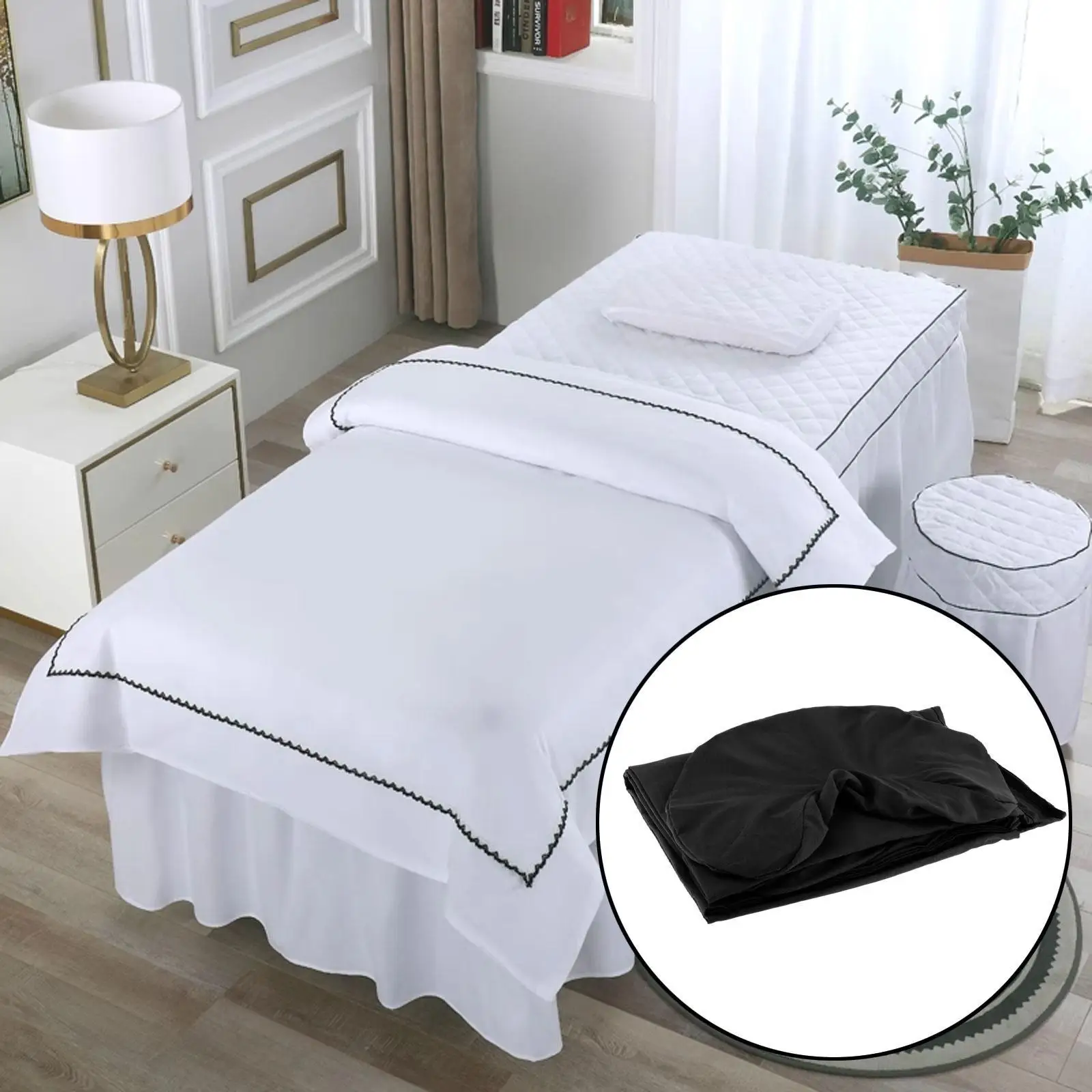 3Pcs Beauty Table Sheet Set, Massage Face Rest Cover, Massage Linens Table Cover, Sheet,