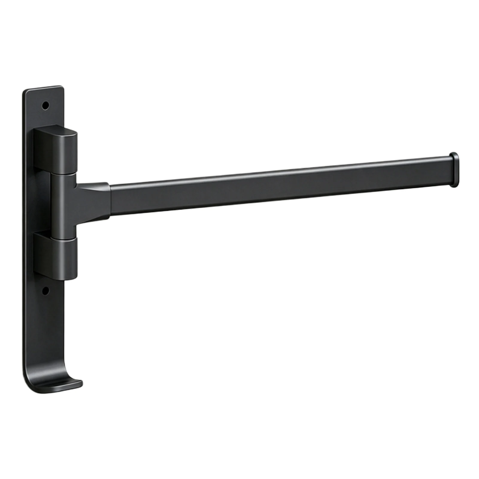 Wall Mounted Towel Bar Foldable No Drill Rotating Carbon Steel Multi-Rail Bathroom Space Saving Swivel Rack