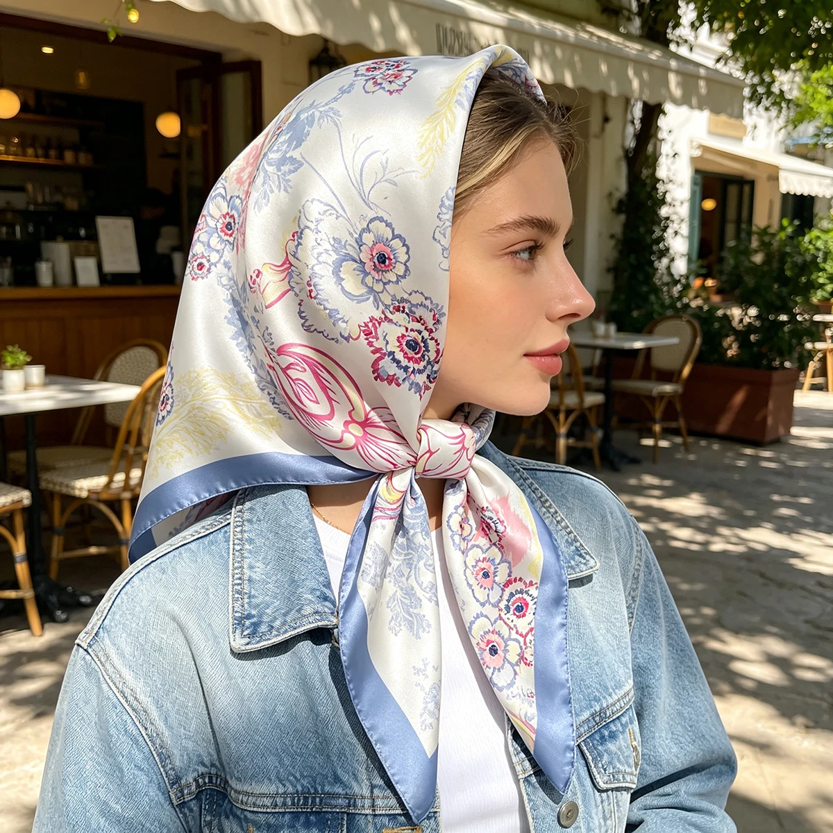 2026 New Women Luxury Square Scarf Hijab Floral Printed Scarves Shawl Travel Headscarf Bandana Neckerchief Foulard