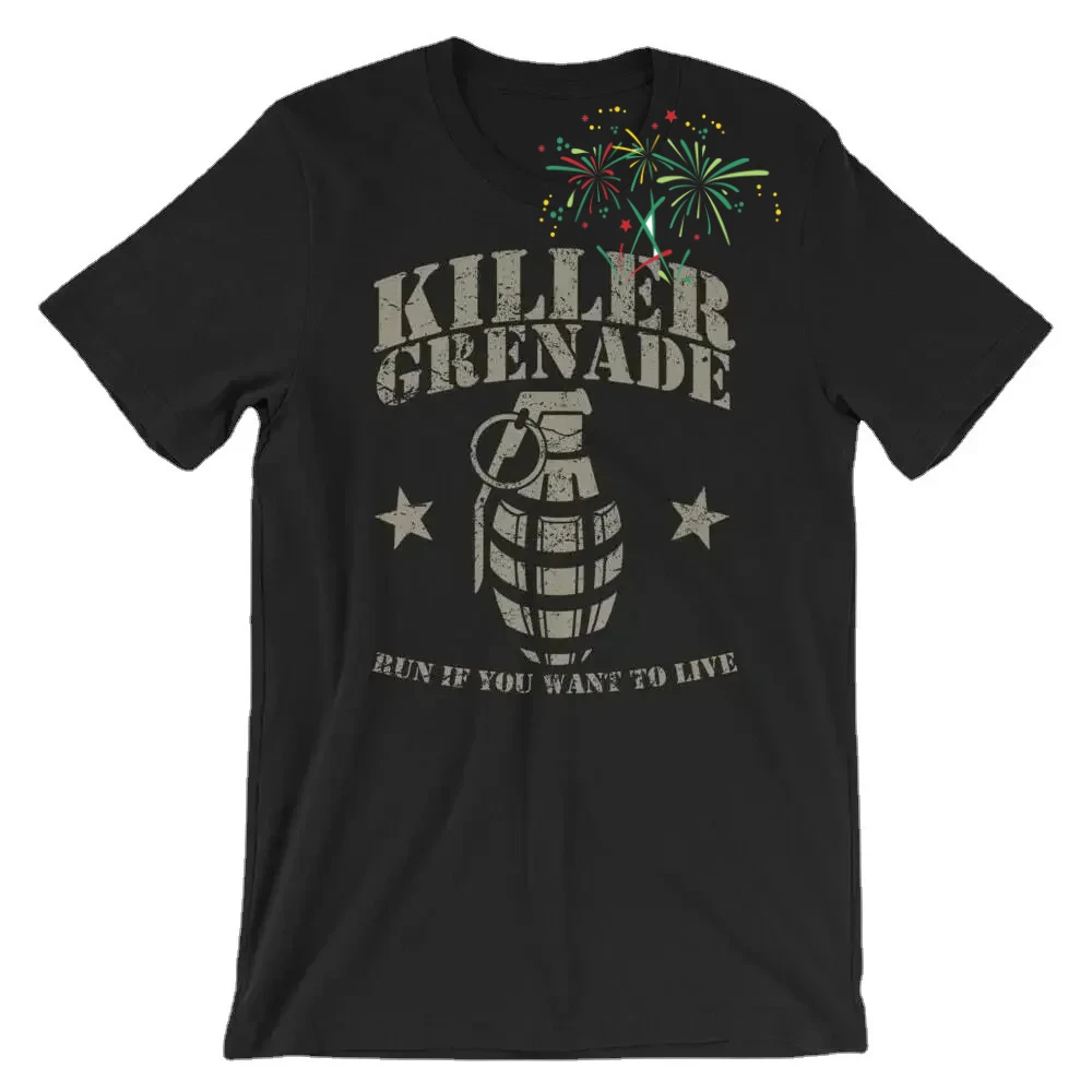 Funny Killer Grenade T-Shirt 100% Cotton O-Neck Summer Short Sleeve Casual Mens T-shirt Size S-3XL