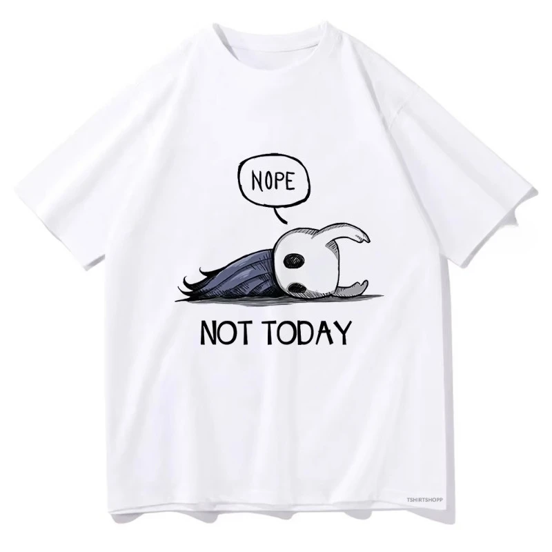 No not today. T-shirt anime Hollow Knight men Harajuku Aesthetic short-sleeved top cotton T-shirt retro streetwear 2026 Fashion