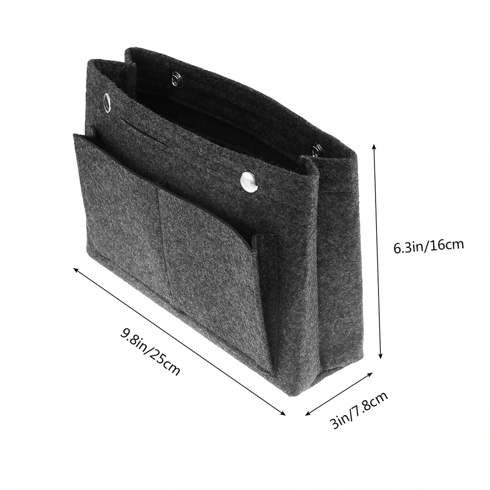 

Large Capacity Felt Storage Pouch Compact Cosmetics Organizer For Handbags Multifunctional Insert Bag Interior Protection Light