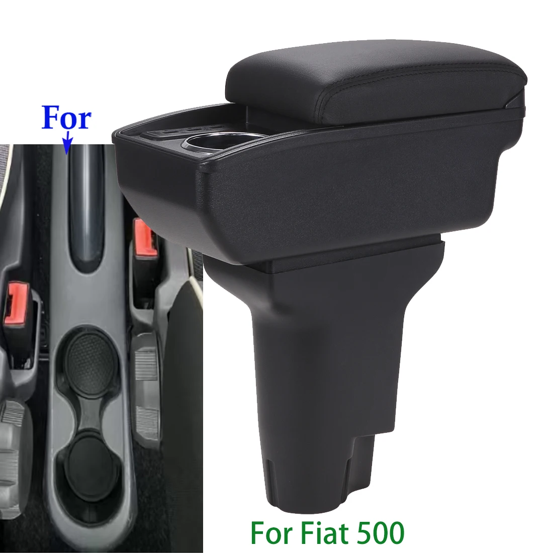 

Подлокотник для Fiat 500 (2012-2025), автомобильный органайзер, специальные детали для дооснащения, аксессуары для интерьера автомобиля