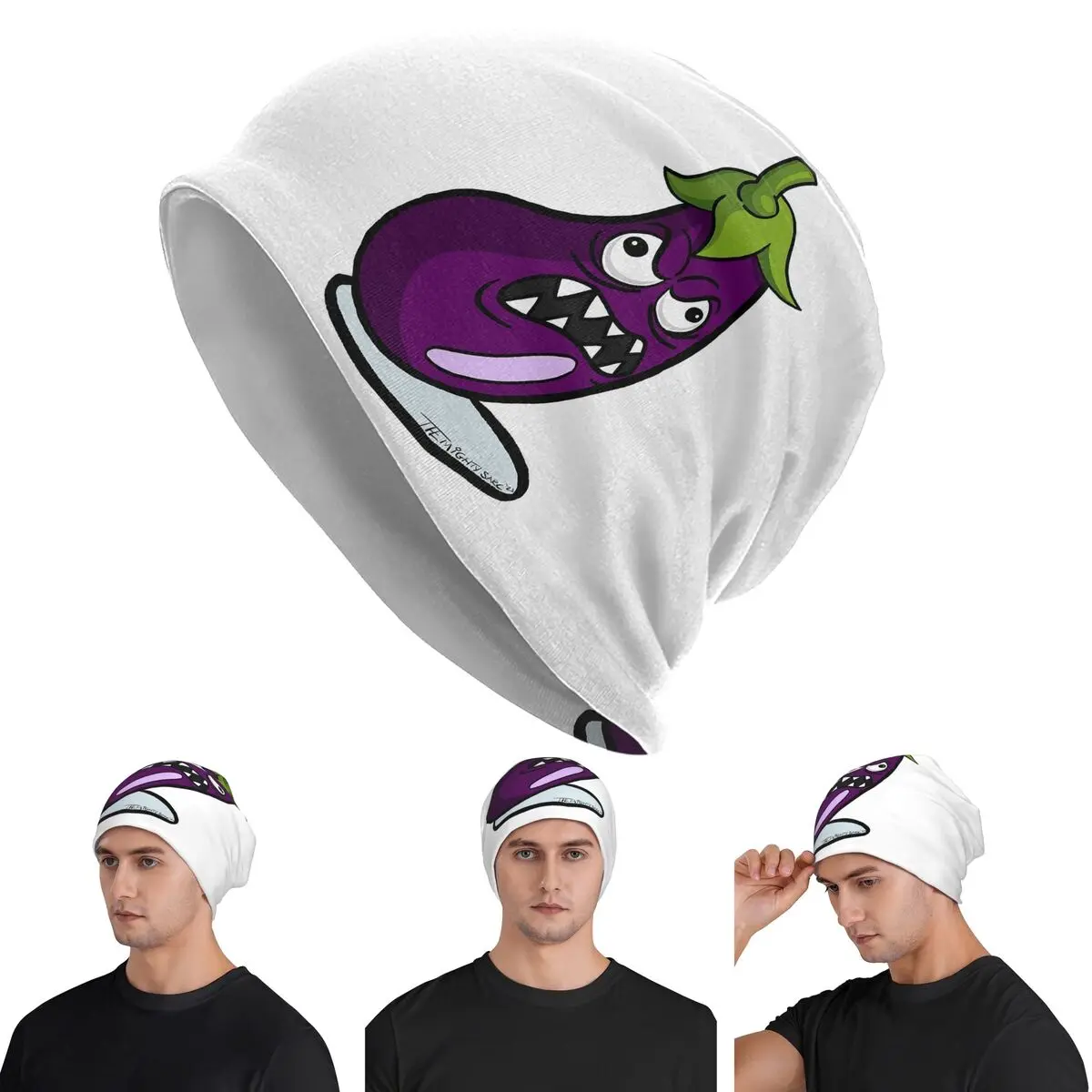 

Eggplant Vegetables Skullies Beanies Hats Warm Autumn Winter Outdoor Cap Knitted Bonnet Caps for Men Women Adult