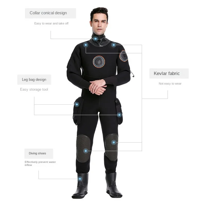 Akddivve Technische Duik Drysuits Winter Duiken 6Mm Koud Weer Drysuit Grot Duikkleding