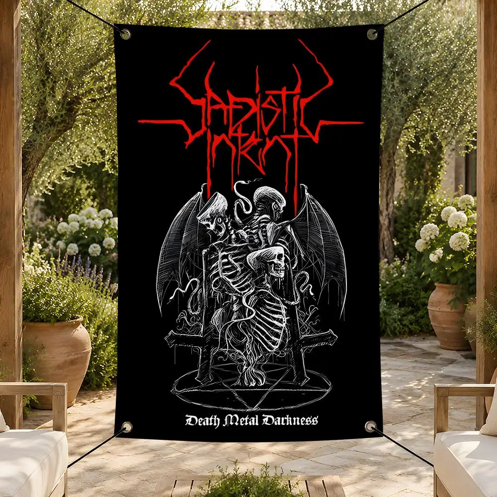 Music Black Metal Darkthrone Flags Supporter Flag Banner for Bedroom Dorm Wall Garden Yard Porch Patio Home Party Decor