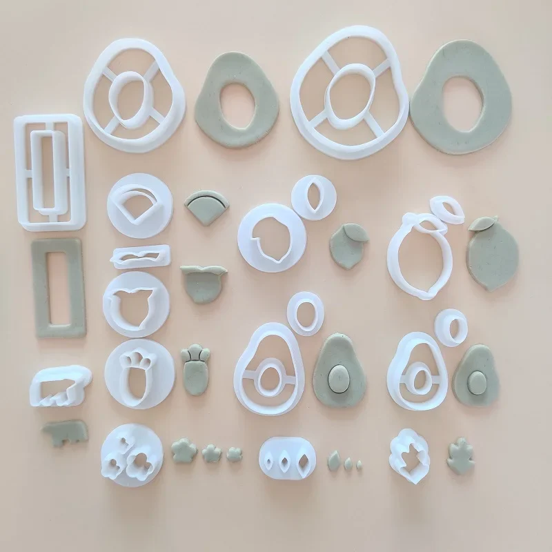 Variety Soft Clay Molds Irregular Circle Lemon Peach Strawberry Fruit Shaped Earrings Jewelry Pendant Clay Cutter Handmade Tools