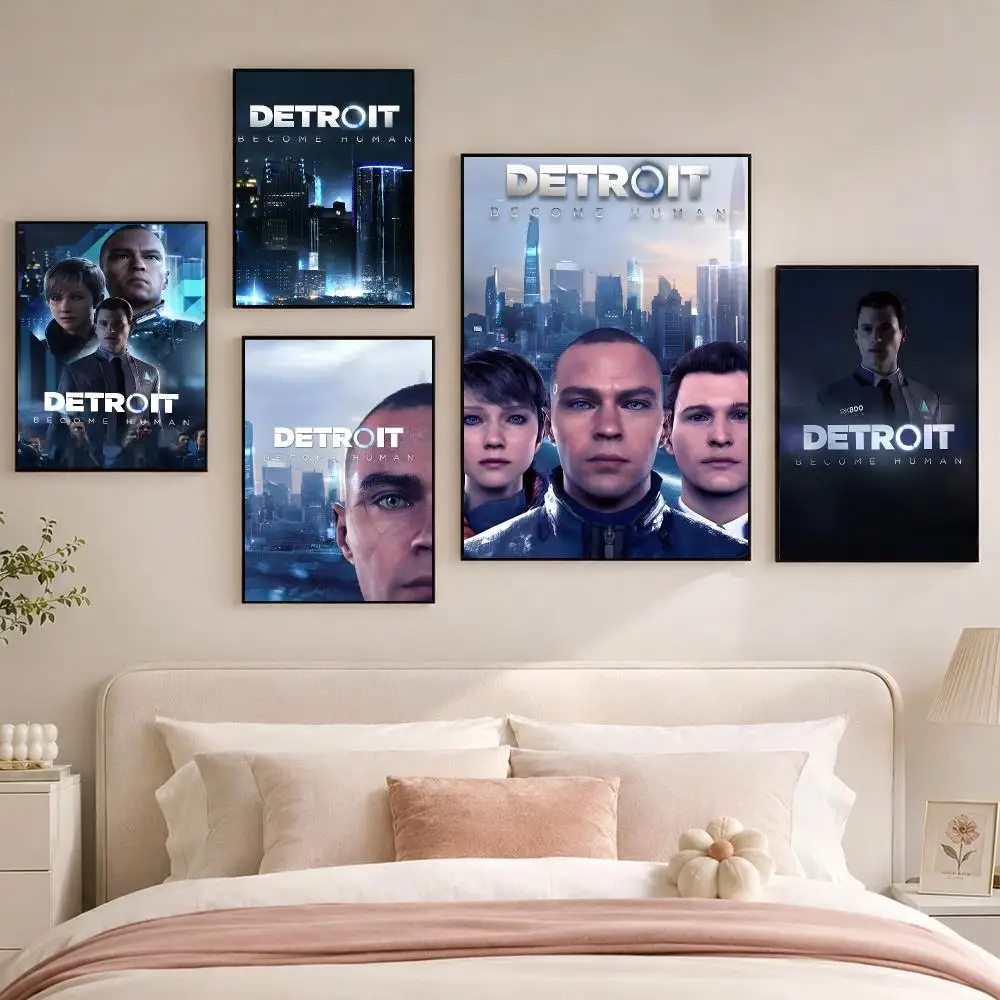 D-Detroit Become H-Human Game Poster Room Decoration, Home Wall Art Printing, Waterproof Bedroom Poster, Gift