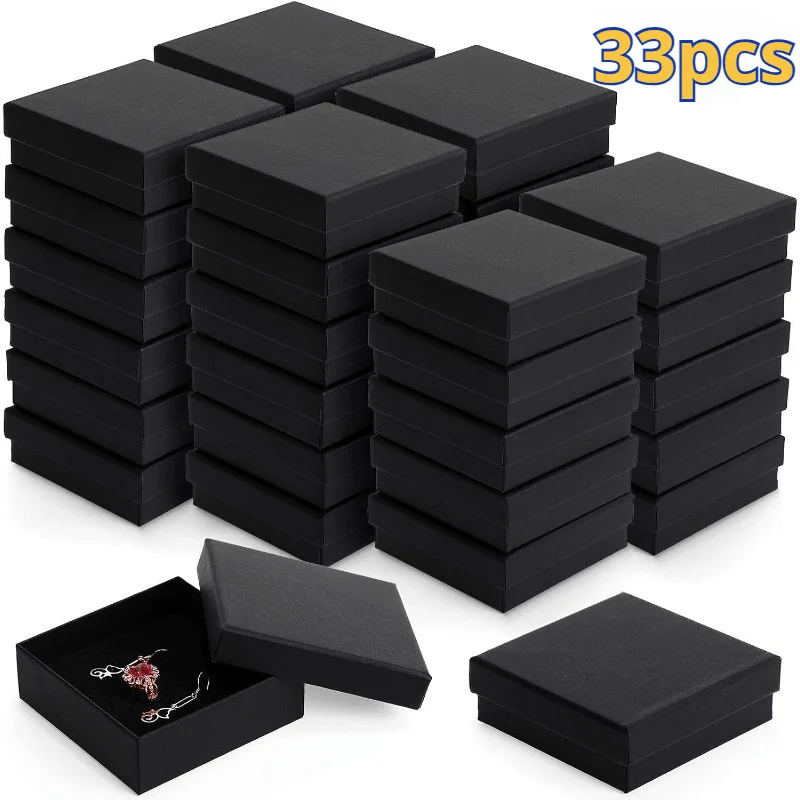 33pcs Jewelry Gift Box Set with Lids - Small Display And Packaging Boxes for Necklaces, Rings, Bracelets, And Earrings (B