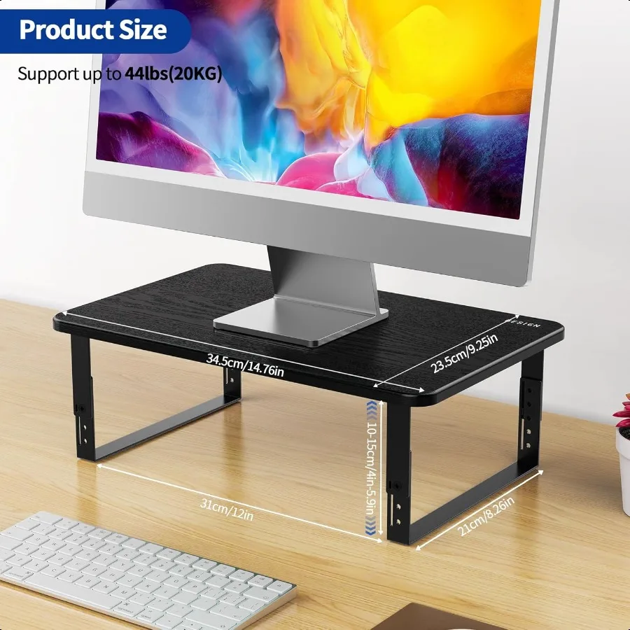 MS01 support de moniteur Riser hauteur réglable support d'ordinateur portable support de moniteur d'ordinateur pour moniteur ordinateur portable imprimante noir