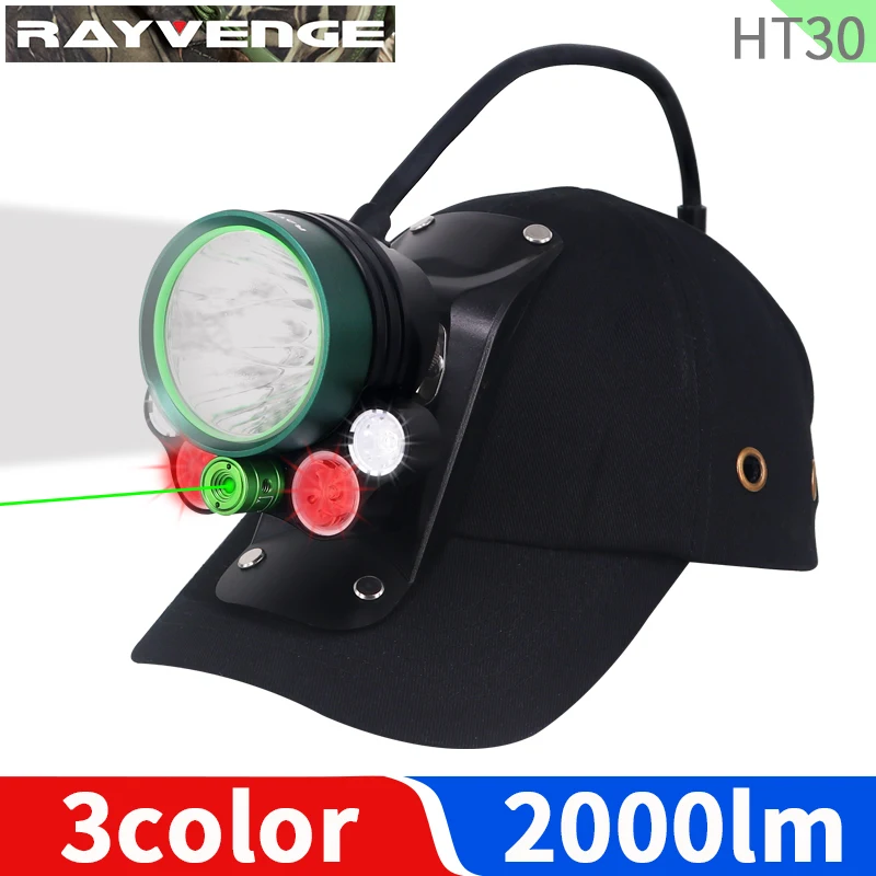 HT30 Green beam Safety helmet hunting light Outdoor boar raccoon Outdoor boar raccoon Waterproof Adventure Camping Rescue lights