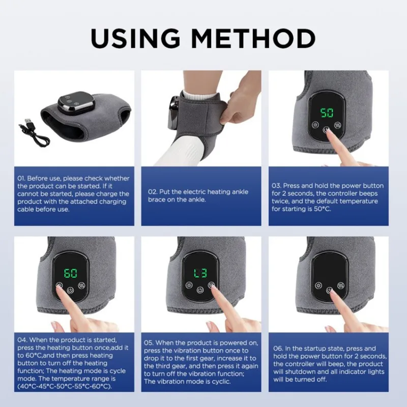 جهاز مساج لاسلكي للعلاج الحراري بالأشعة تحت الحمراء - متعدد الأوضاع، تصميم محمول للكاحل والمفاصل #2