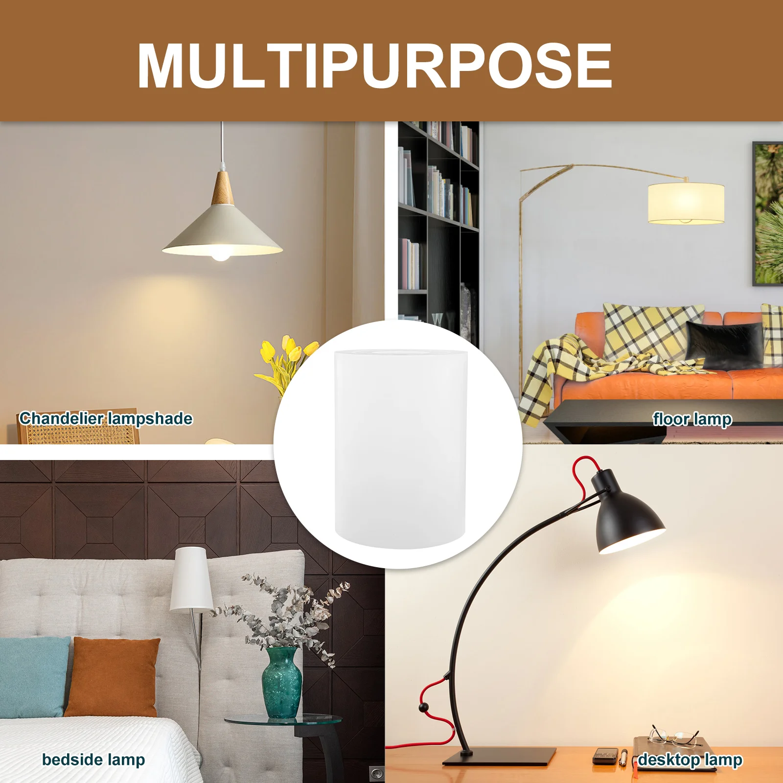 Acrylic Lampshade E27 Table Lamp Cover White Light Shade Decorative Desk Lamp Shades Replacement Bedroom Living Room Lighting