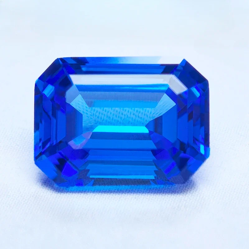 Lab Grown Cobalt Spinel Blue Demon Color Emerald Cut Charms Gemstones For Diy Jewel Making Material Selectable AGL Certificate